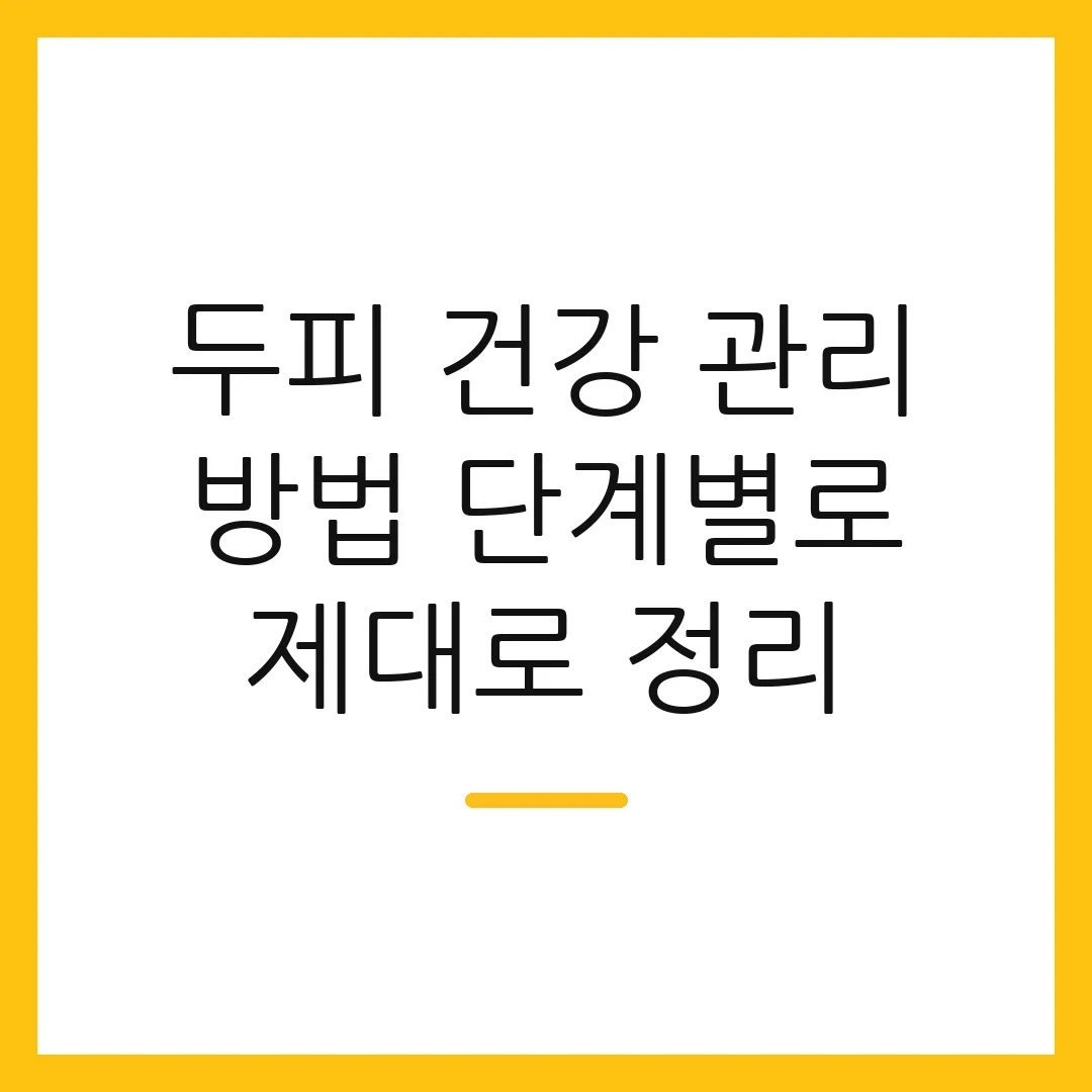 두피 건강 관리 방법 단계별로 제대로 정리