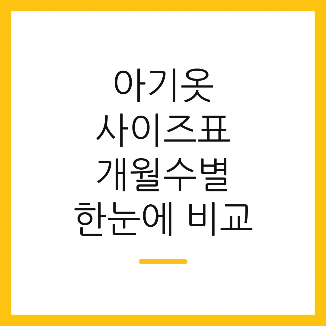 아기옷 사이즈표 개월수별 한눈에 비교