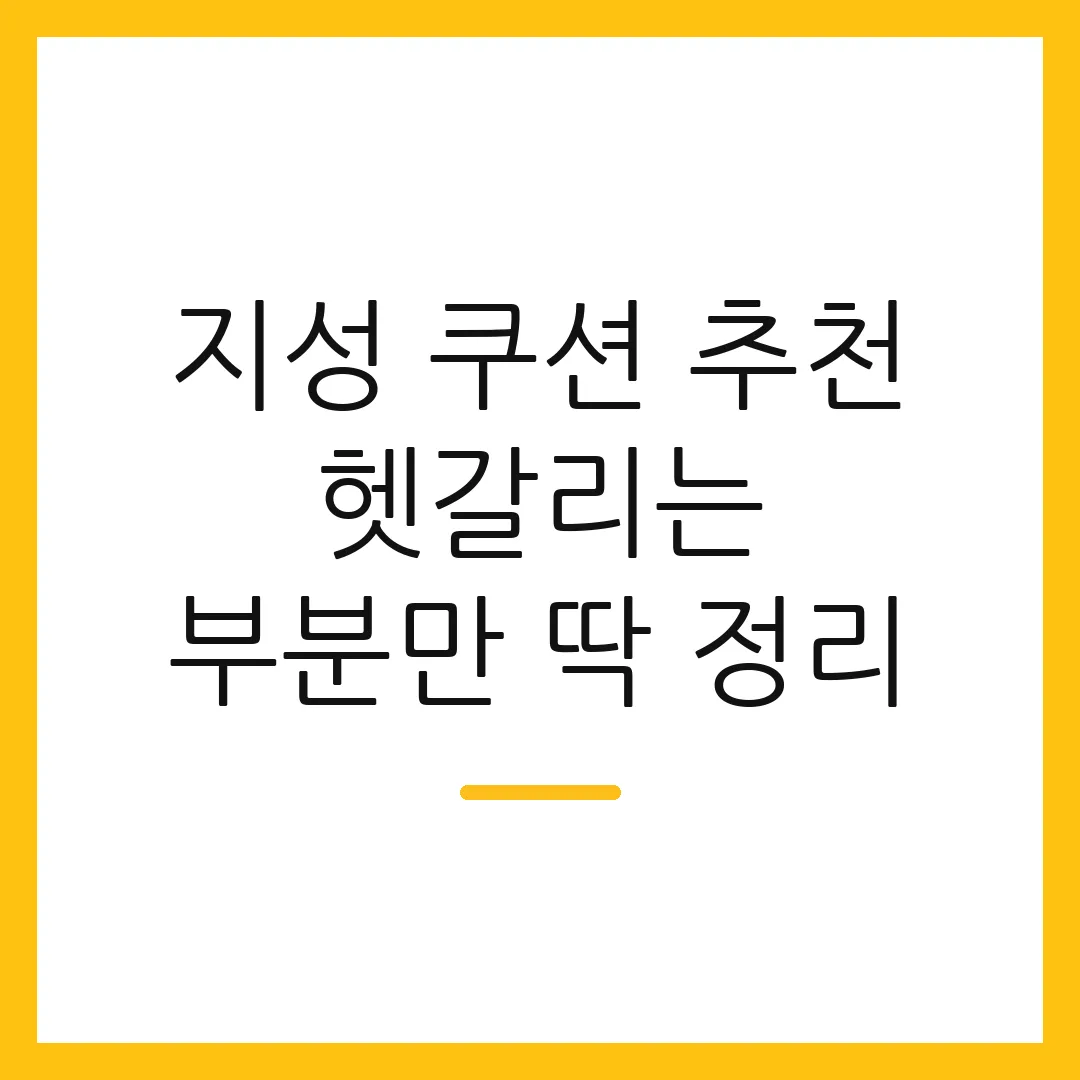 지성 쿠션 추천 헷갈리는 부분만 딱 정리