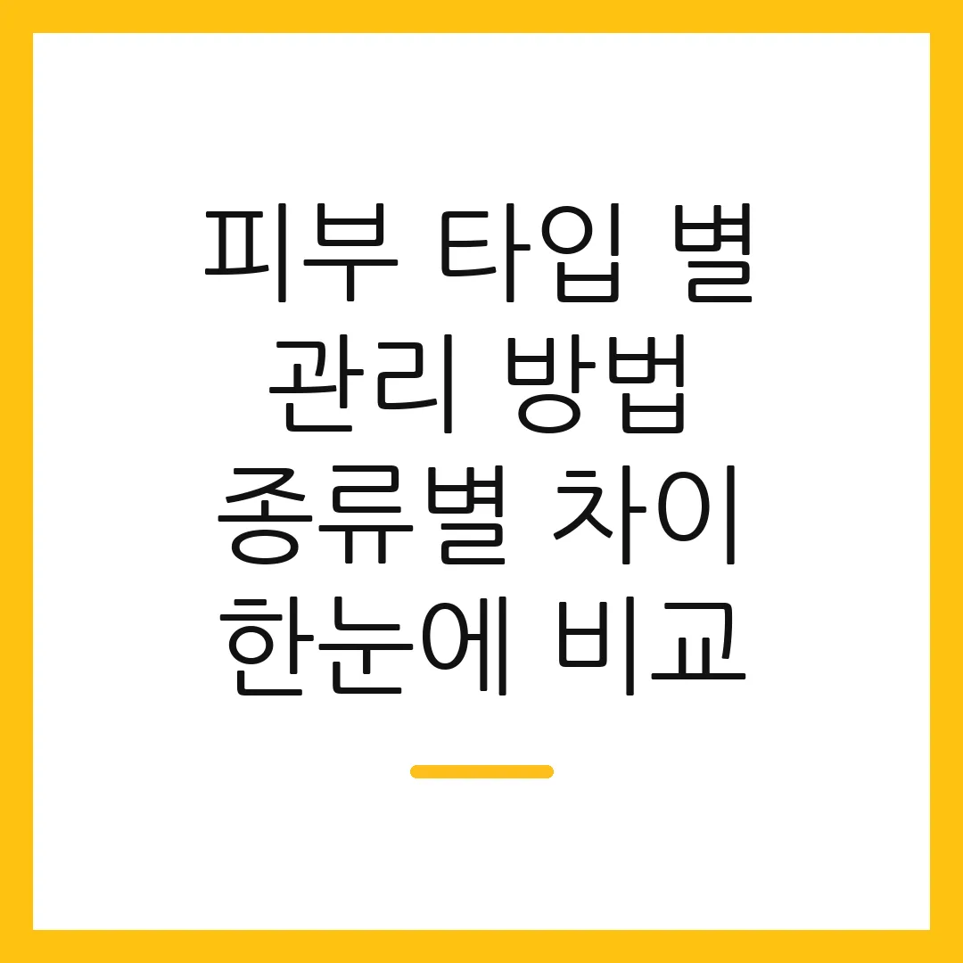 피부 타입 별 관리 방법 종류별 차이 한눈에 비교
