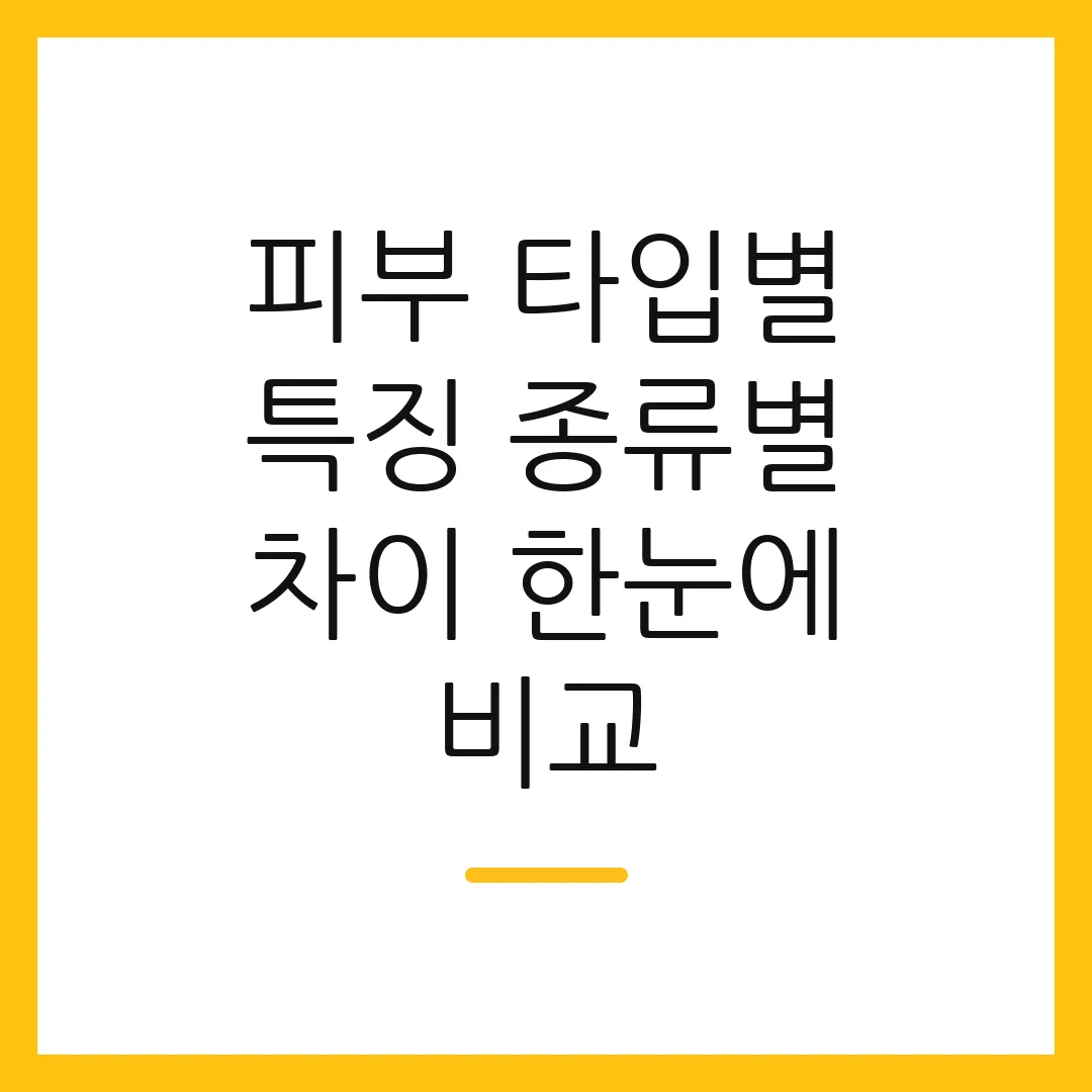 피부 타입별 특징 종류별 차이 한눈에 비교