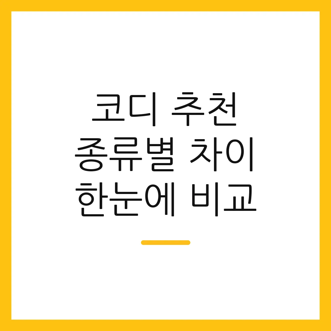 코디 추천 종류별 차이 한눈에 비교